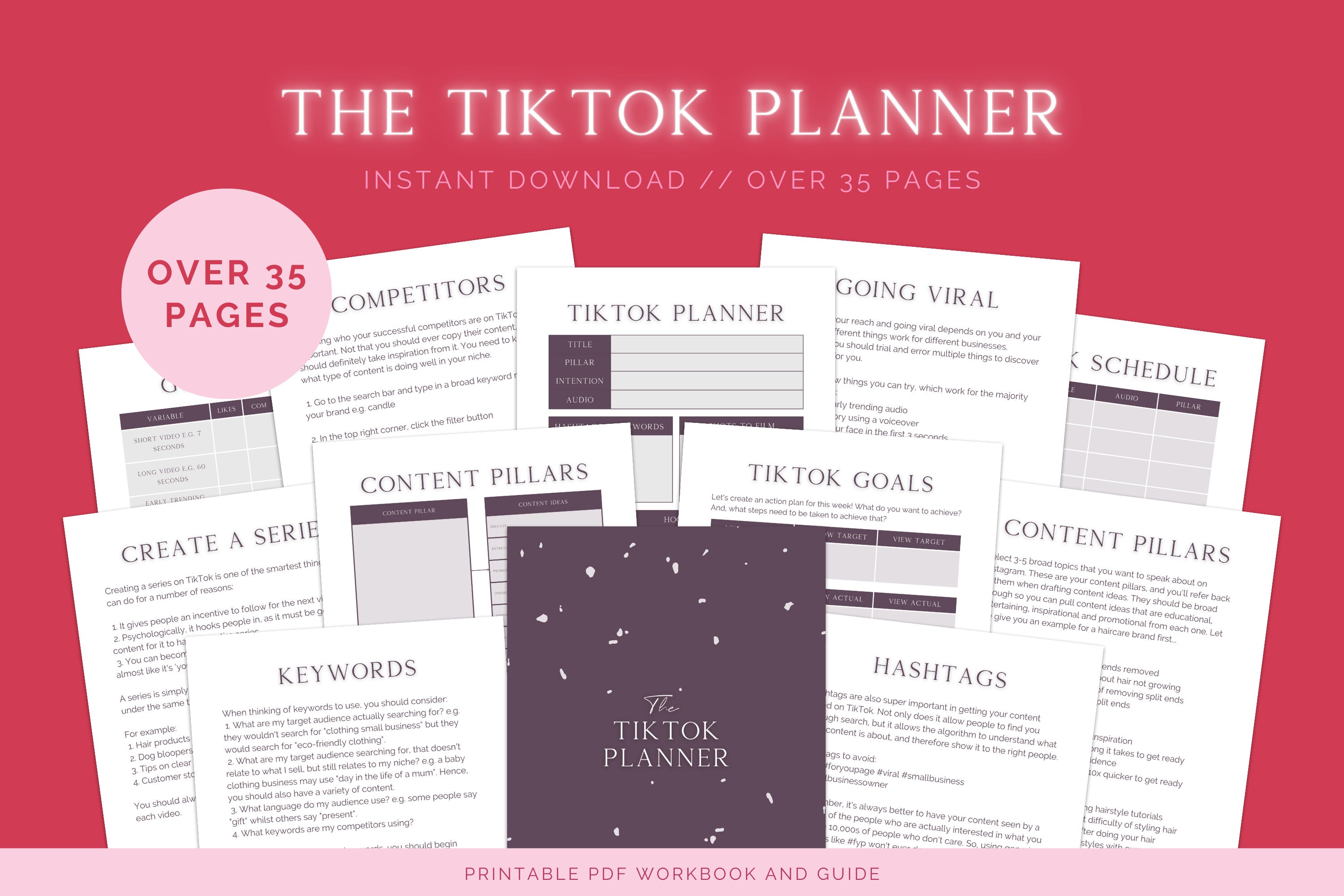 Tiktok Planner Printable // Tiktok Strategy Social Media Etsy UK