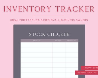 Inventory Tracker // Small business tracker, Product stock tracker, Inventory management, Inventory list, Stock count, Business organiser