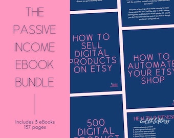 Passive Income eBook Bundle // Printables to sell online, passive income, Etsy business ideas, small business ideas, Etsy SEO