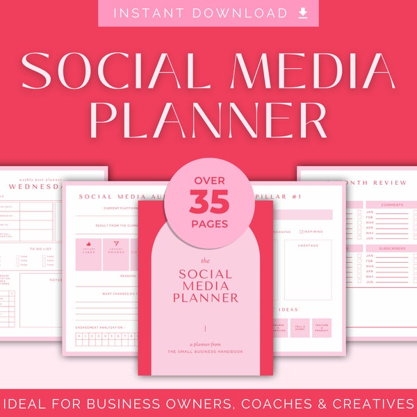 Digital Social Media Planner | Content planner, Instagram planner, Planner for small business owners, Social media audit, Post planner