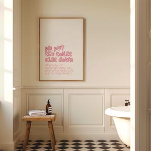 Preppy Bathroom Gallery Wall Set | Bathroom Wall Art, Pink Bathroom ...