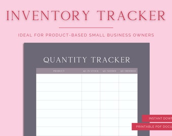 Inventory Tracker // Small business tracker, Product stock tracker, Inventory management, Inventory list, Stock count, Business organiser