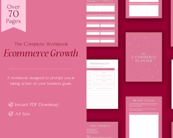 Ecommerce Business Planner // Small business growth workbook, Small business marketing, Small business sales, Ecommerce workbook