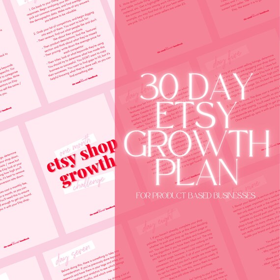 30 Day Etsy Growth Challenge // Small Business Growth Ebook Etsy