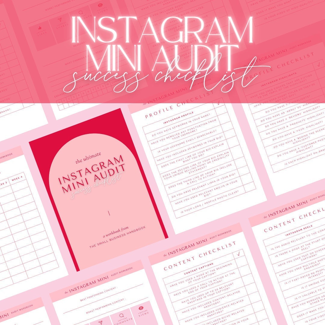 Instasnap Worksheet Instagram Mini Audit Worksheets // Instagram Marketing Social - Etsy