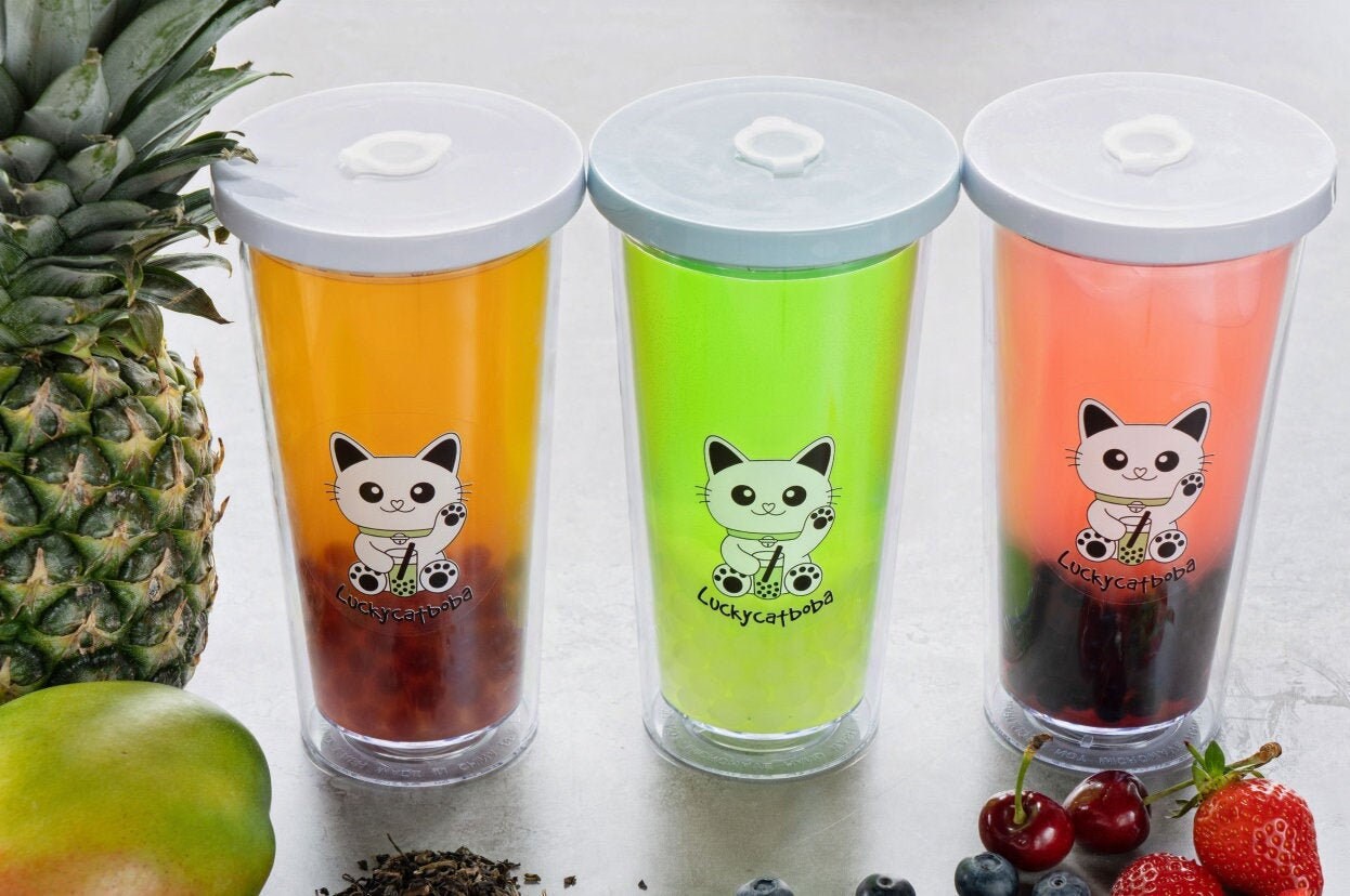 Reusable 24oz Cute Bubble Tea Cup Wide 12mm Boba Straw Eco Etsy