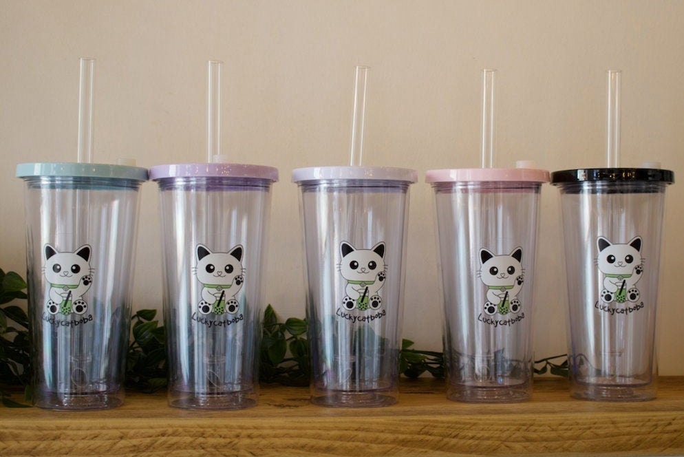Bubble Tea Reusable Cup Reusable 24oz Cute Bubble Tea Cup Wide 12mm Boba Straw Eco | Etsy