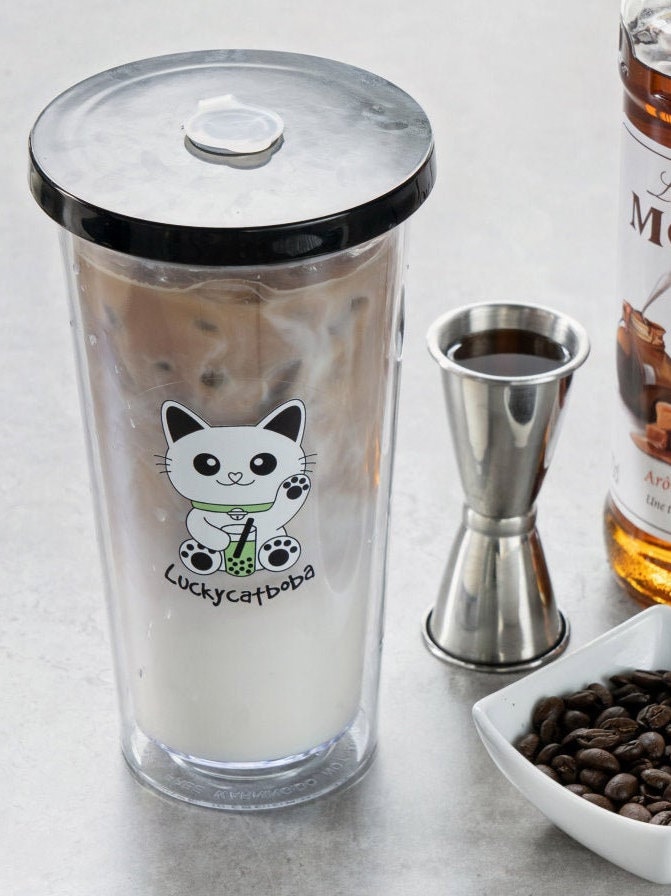 Reusable 24oz Cute Bubble Tea Cup Wide 12mm Boba Straw Eco Etsy