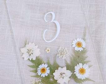 Pressed Flower Table Number