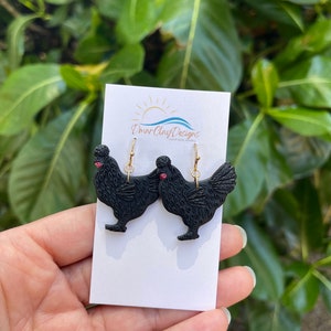 Stormy Earrings, Hawai’i Chicken, Black