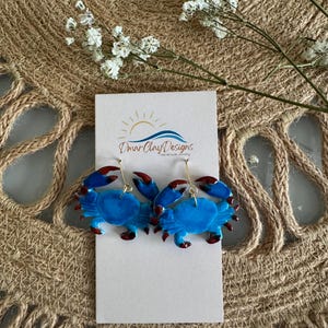 Blue Crab Earrings