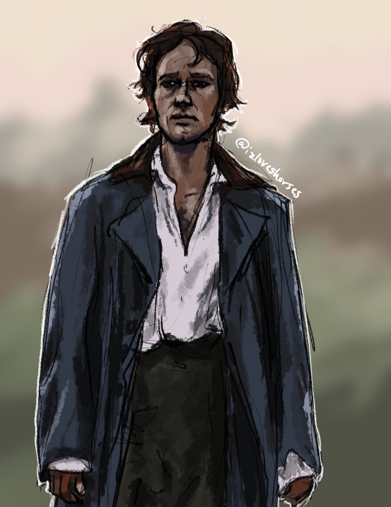 Pride and Prejudice's Mr. Darcy on His Walk 5x7 Print Jane Austen, Classic Literature, Book Lover's Gift Idea image 1