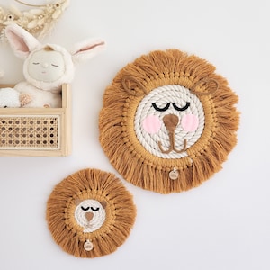 Boho Lion Animal Wall Hanging ~ big colour | Little Wild One | Nursery Decor - Children's Decor - Kid's Decor | Jungle