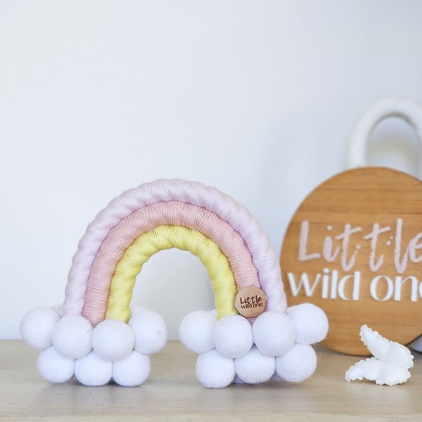 Boho TUTTI FRUITTI bubble Macrame Rainbow Pastel ~ petite | Little Wild One | Nursery Decor - Children's Decor - Kid's Decor