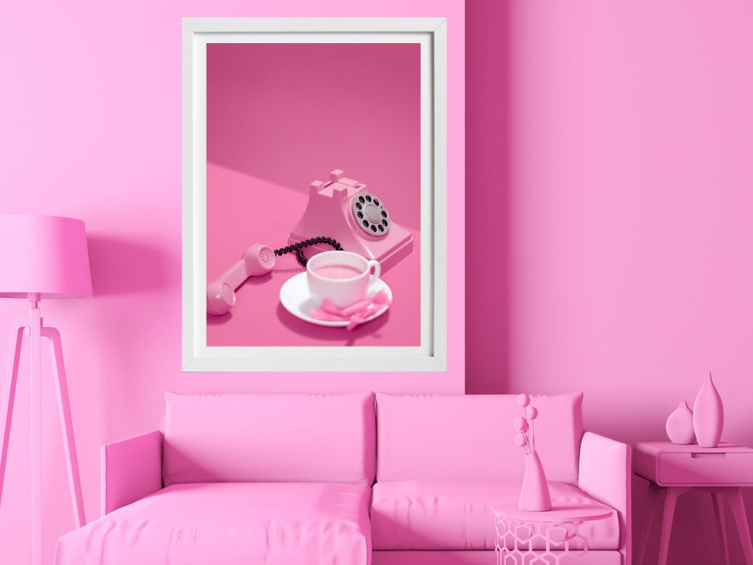 Barbie Pink Phone Digital Print Printable Barbie Room Photo - Etsy