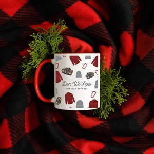Lesbian Holiday Mug, Don We Now Our Gay Apparel,  Queer Couple Gift, LGBTQ Christmas Present, Lesbian Girlfriend Christmas, Sapphic Gift