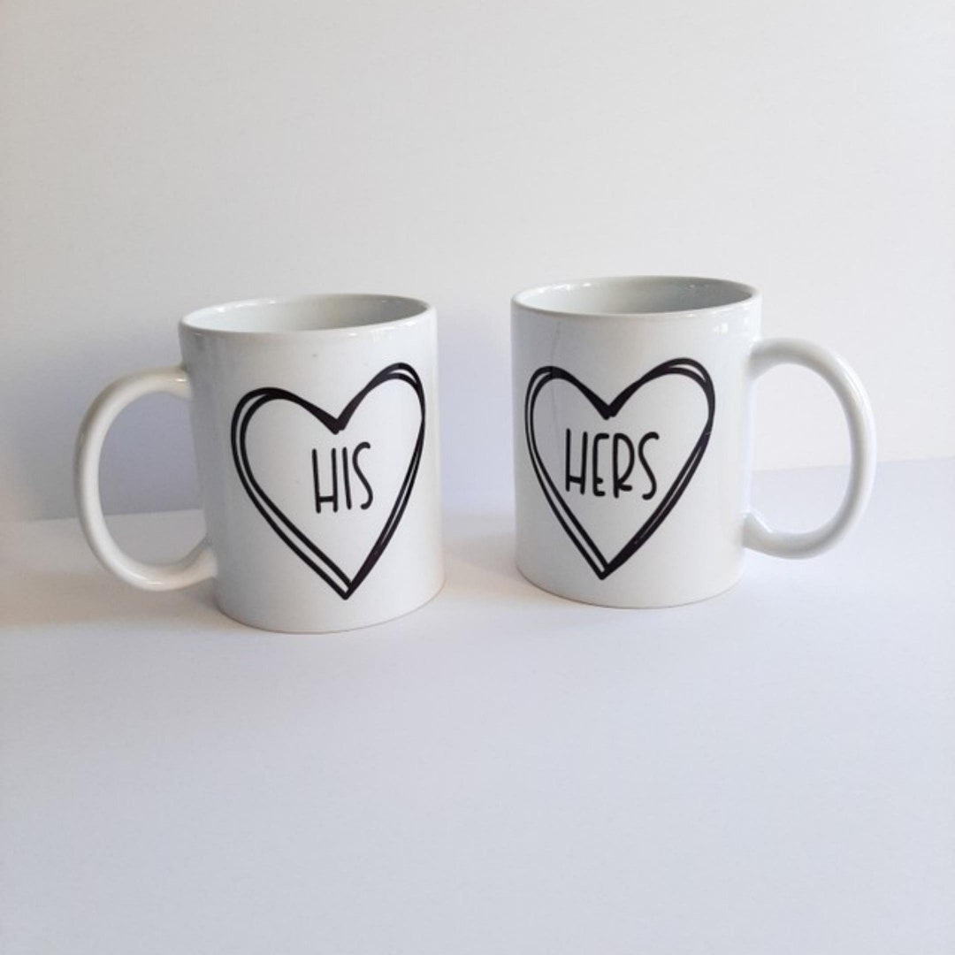 His & Hers Mugs, Couples Valentines Gifts, Coffee Mugs
