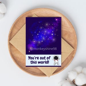 3 cartões de biscoitos com tema de astronautas para aniversários, 4,5 x 6 polegadas.