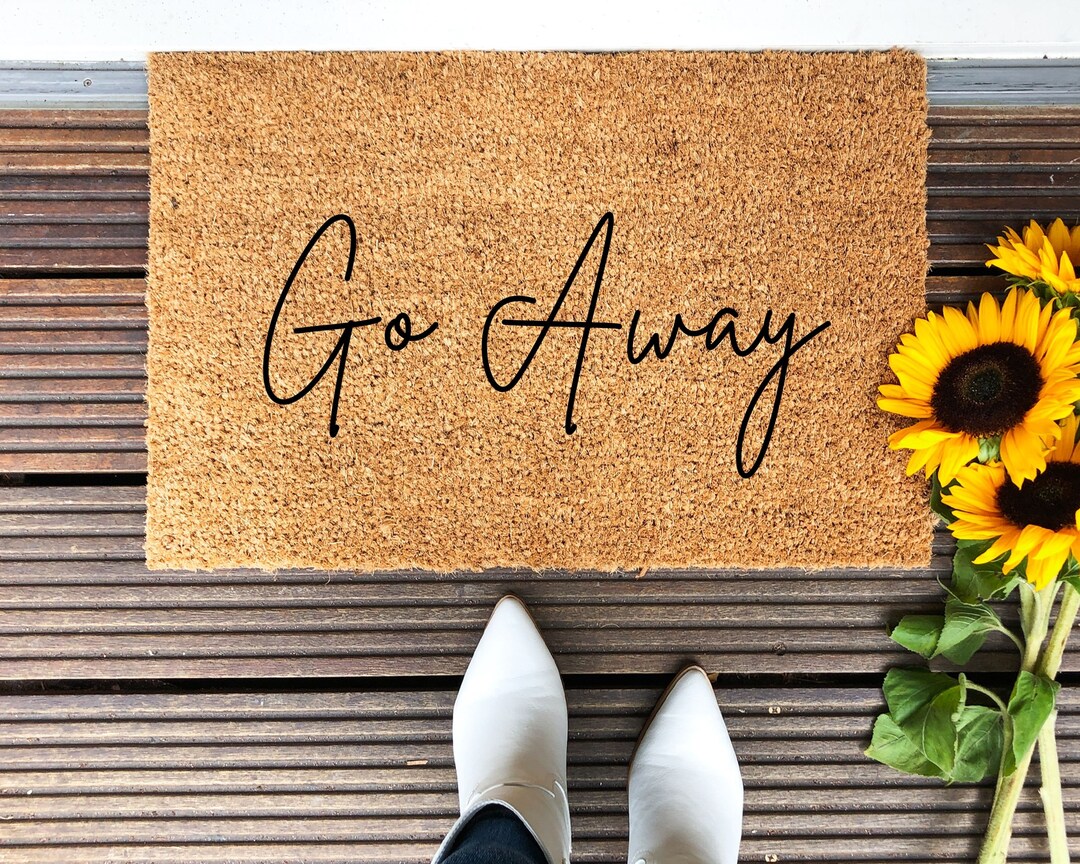 Go Away Door Mat Go Away Doormat Go Away Mat Funny Etsy UK