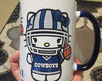 Cowboys NFL Hello Kitty 15oz Dallas-Cowboys San Francisco 49ers, Miami Dolphins NFL Hello Kitty.