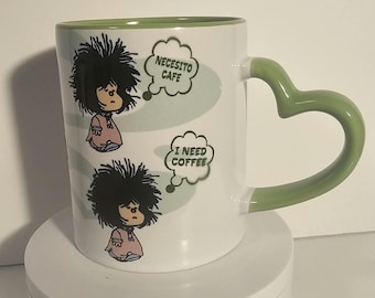 Tasse Mafalda Profitez de votre délicieuse boisson en vous souvenant de l'époque de Mafalda