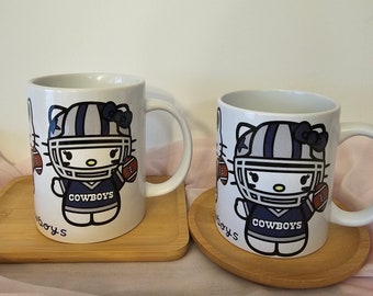 Cowboys NFL Hello Kitty 15oz Dallas-Cowboys, San Francisco 49ers Hello Kitty, Miami Dolphins Hello Kitty.