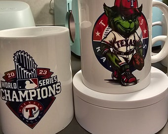 Mug des Texas Rangers, champions des World Series 2023. #thegrinch Texas Rangers