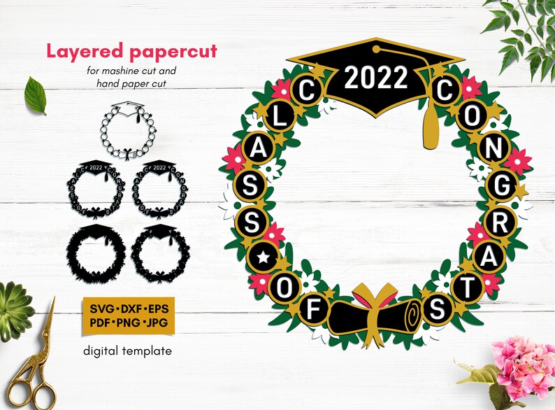 Shadow Box Svg, 3D Graduation Svg, Senior 2022 Svg, Class of 2022 Svg