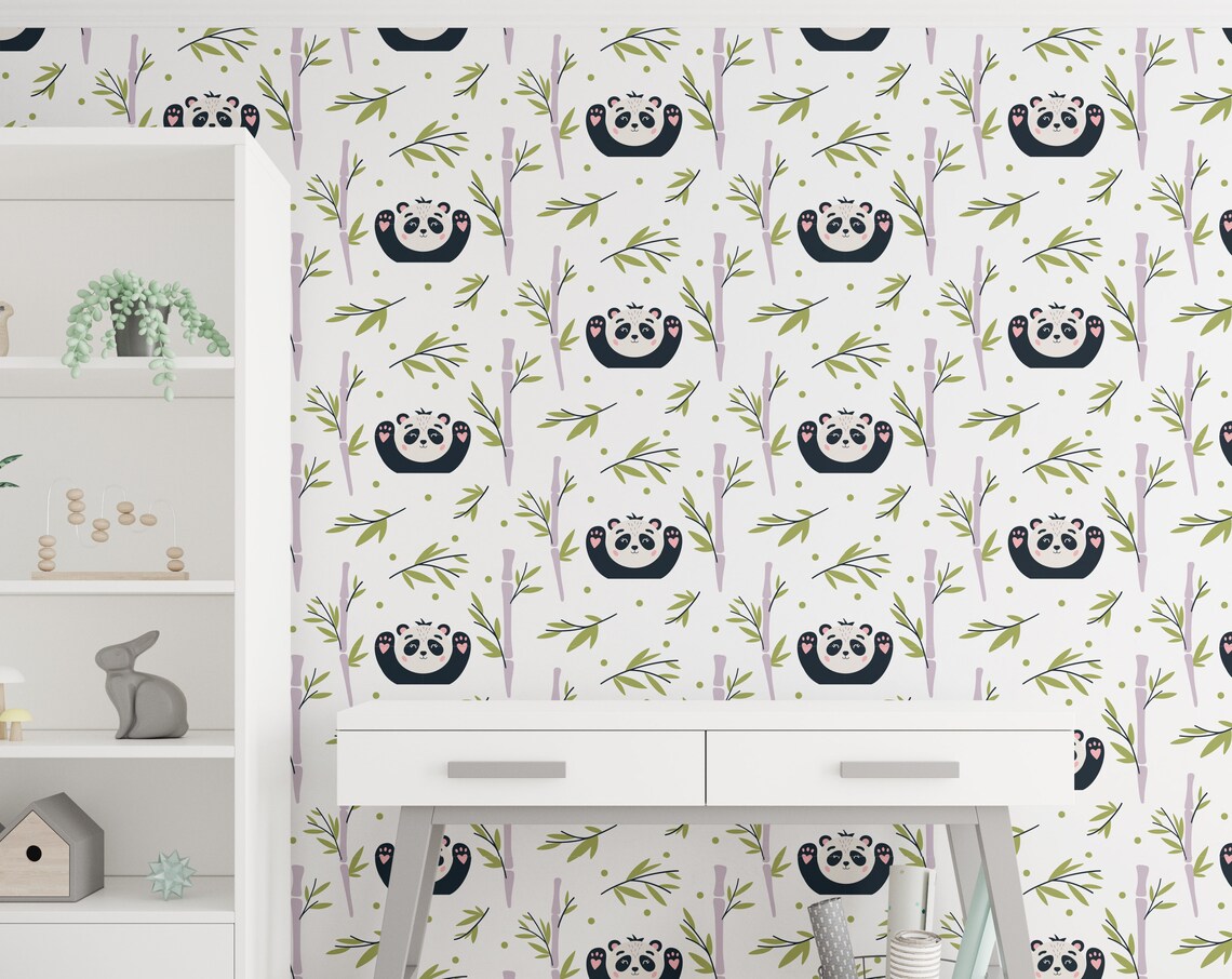 Panda Digital Paper. Cute Panda Bear. Panda Seamless Pattern. | Etsy