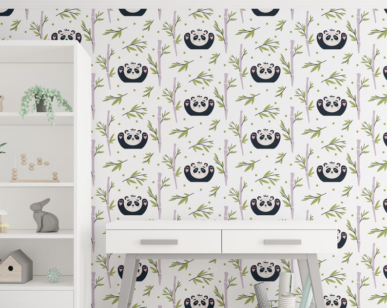 Panda Digital Paper. Cute Panda Bear. Panda Seamless Pattern. | Etsy