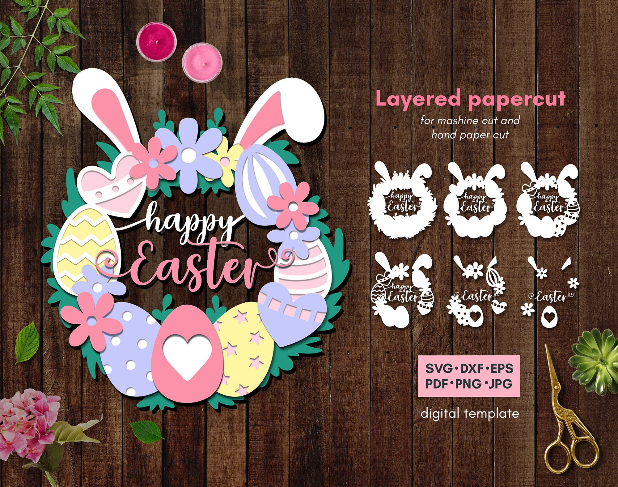 Shadow Box Svg, 3D Egg Svg, Easter Box Svg, Bunny Nox Svg, 3d Layered ...