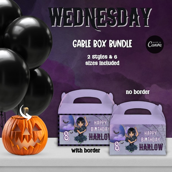 Wednesday Addams Gable Box Bundle 6 Sizes - Please Read Description