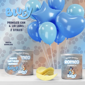 Bluey Pringles Label Party Favor