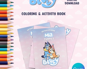 Livre de coloriage et d'activités Bluey - Modèle numérique - Modifiez-vous vous-même