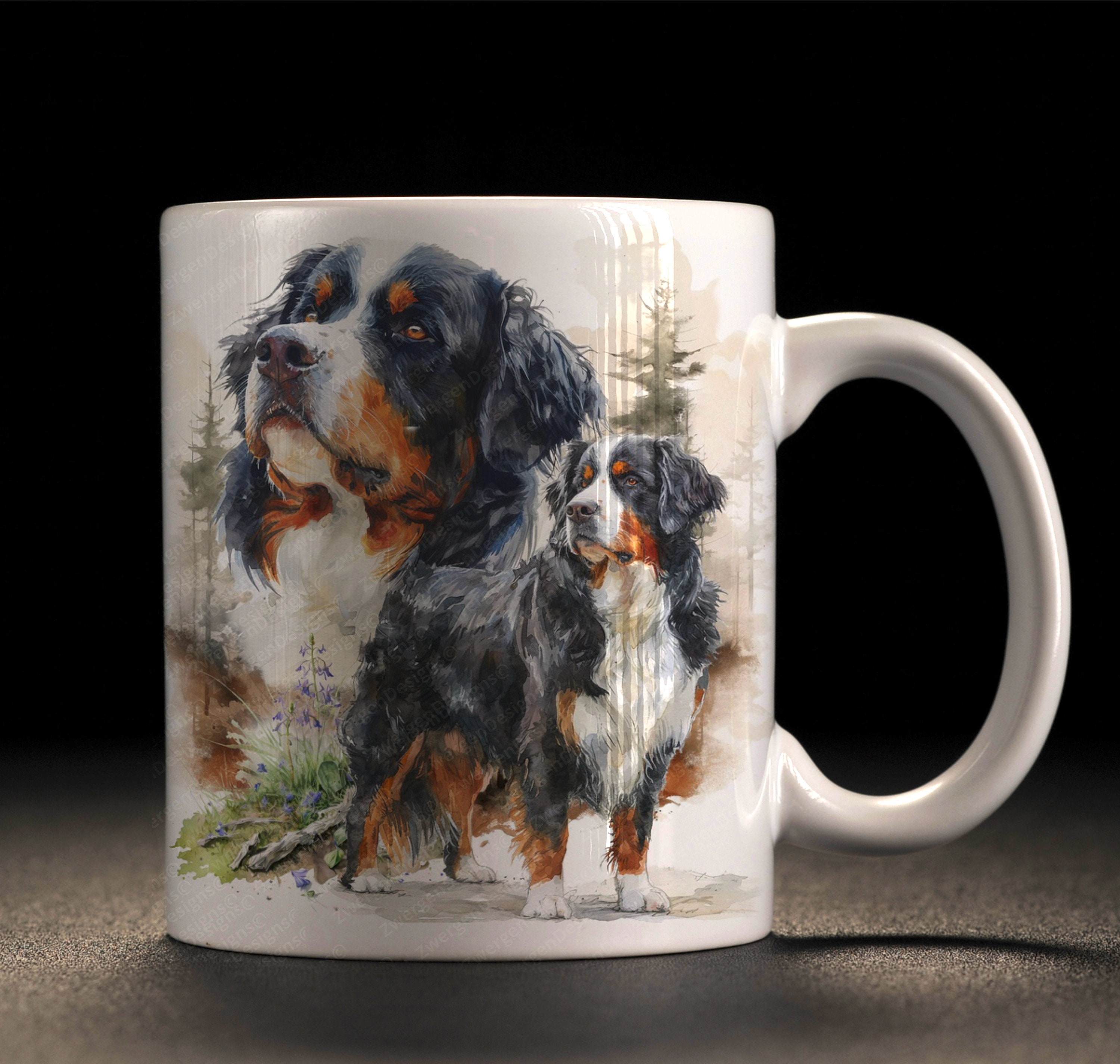 Printplanet Hundetasse Mit Berner Sennenhund Motiv – 325 Ml, Spülmaschinenfest, Aus Hochwertigem Steingut