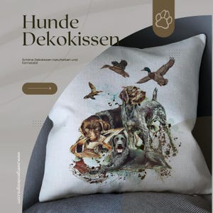 Dekokissen mit Hundemotiv Deutsch Drahthaar