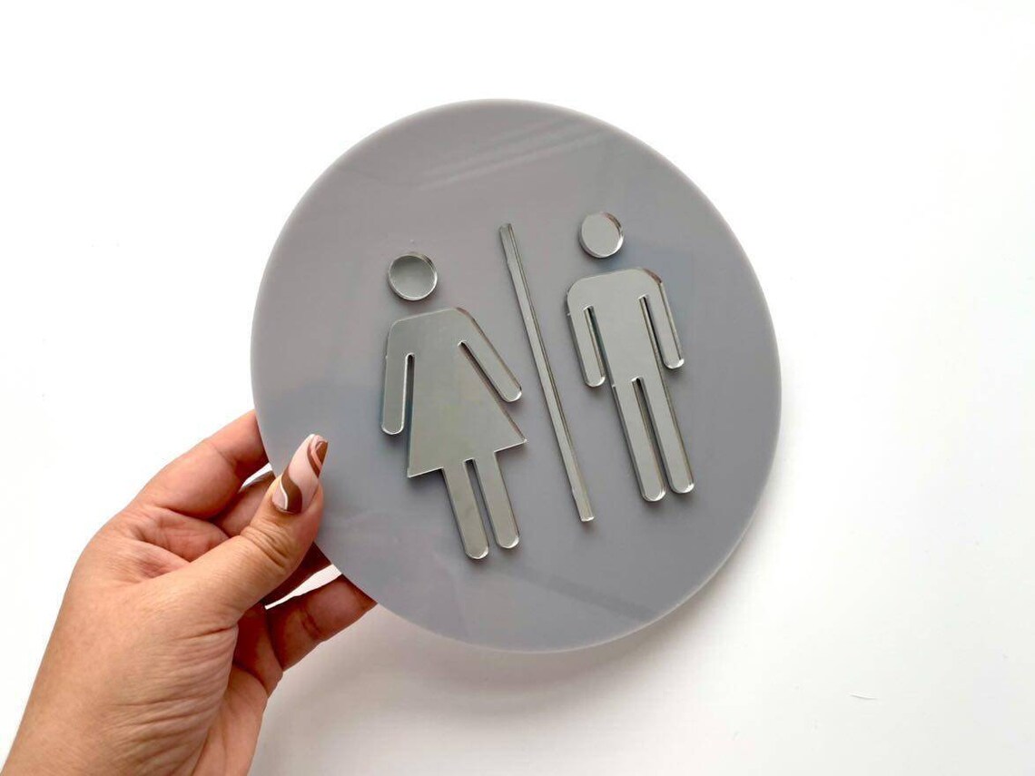 Acrylic Toilet Door Sign for Salon Door Plaque Aesthetics Etsy