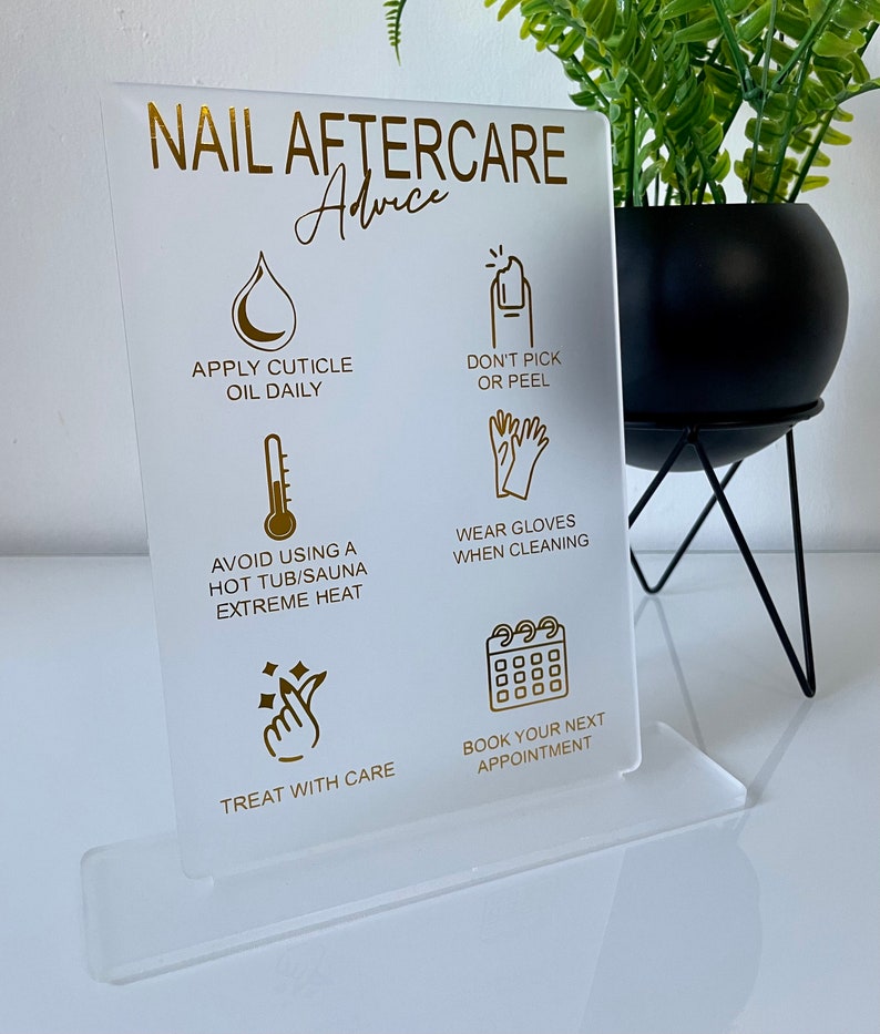 Nail Aftercare Sign Nail Tech Gift Acrylic Nail After Care - Etsy