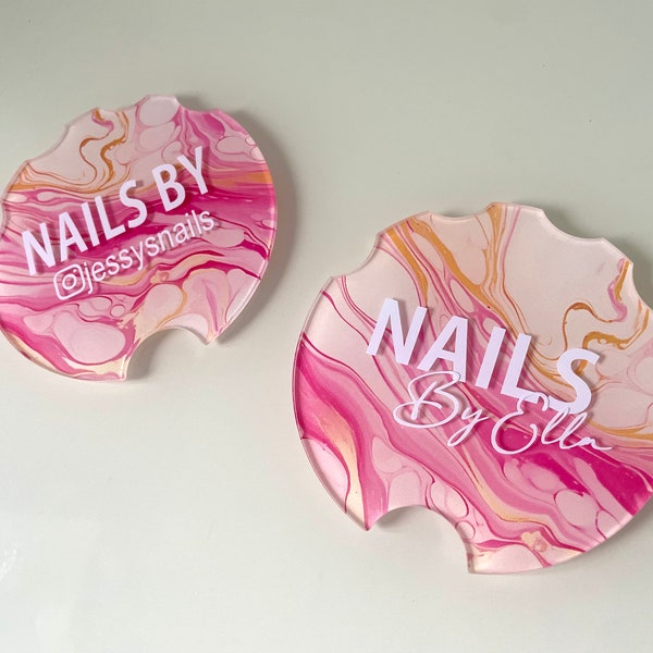 Pink marble nail prop, nailfie, nail advertising prop, nail tech gift, nail technician props, salon sign, salon decor, nail disc