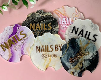 Marble effect nail prop, nailfie, nail advertising disc, nail tech gift, nail technician props