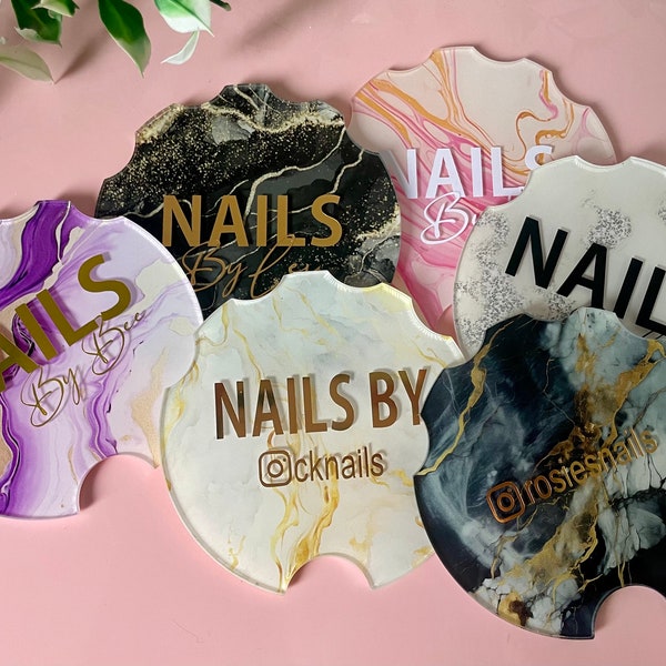 Marble effect nail prop, nailfie, nail advertising disc, nail tech gift, nail technician props