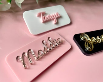 3D name badge, uniform badge, personalised name tag, salonwear, salon signs, nail tech, lash tech, gift for friend, personalised uniform