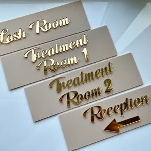 3D acrylic door sign, business sign, wall decor, treatment room, salon door sign, treatment room, toilet sign, aesthetics, staff room