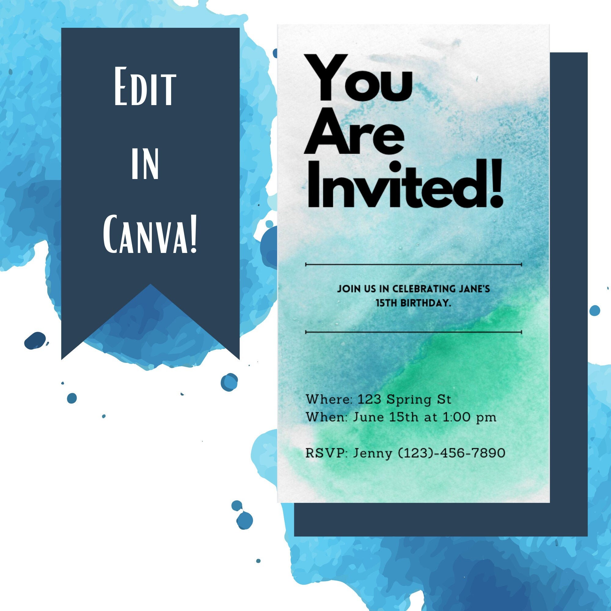 Canva You Are Invited Invitation Template Etsy