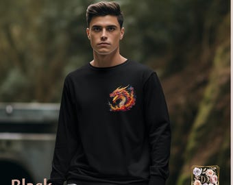 Dragon Transformation Shirt, Mythical Fantasy Long Sleeve Tee, Unisex Empowerment Shirt, Unique Gift for Dragon Lovers