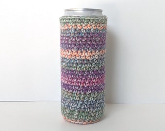 Crocheted Can Cozy for Slim Can/Bottle -- Sunset