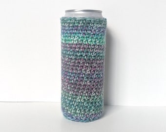 Crocheted Can Cozy for Slim Can/Bottle -- Herb Garden