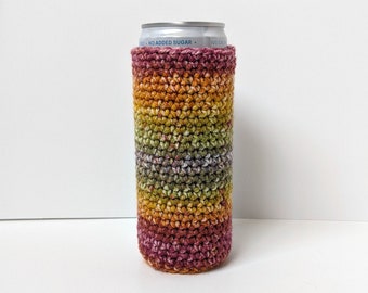 Crocheted Can Cozy for Slim Can/Bottle -- Cinnamon Cedar