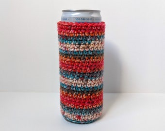 Crocheted Can Cozy for Slim Can/Bottle -- Royal Gorge