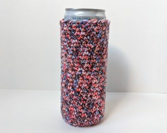 Crocheted Can Cozy for Slim Can/Bottle -- Blushing Sunrise